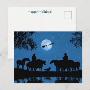 Carte Postale Pays de cowboy et cowgirl Vacances de Noël western