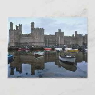 Carte Postale Pays de Galles, château de Caernarfon, un des