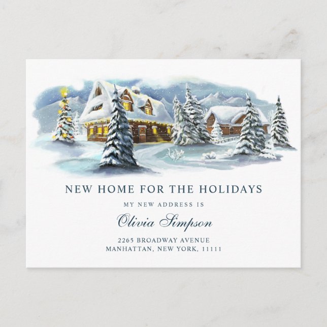 Carte Postale Pays d'hiver Noël Moving Faire-part (Devant)