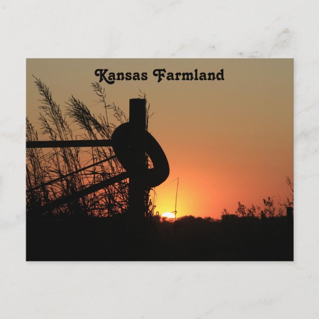 Carte Postale Pays du Kansas Coucher de soleil (Devant)