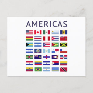 Carte Postale Pays Flags Amériques National Flags Amérique