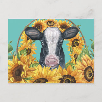 Carte Postale Pays Sunflower Cow