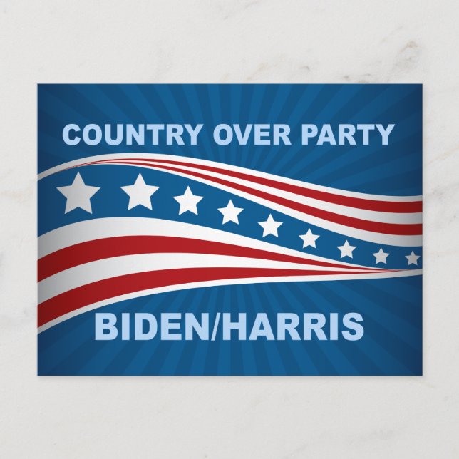 Carte Postale Pays sur le parti Biden Harris (Devant)