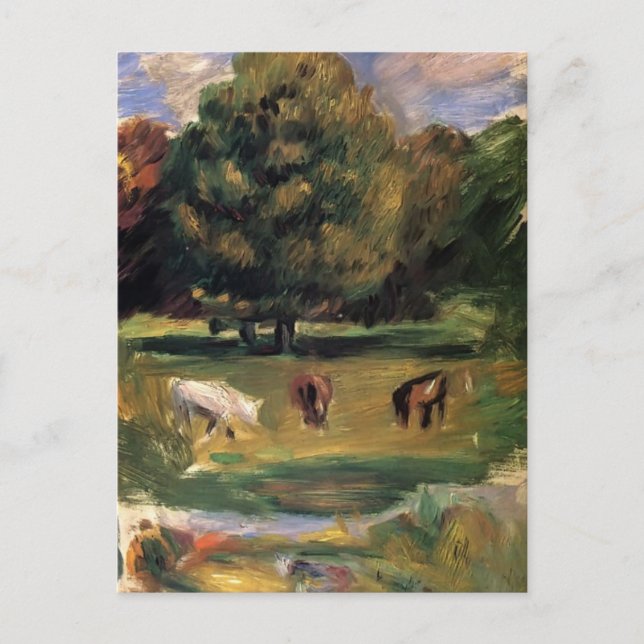 Carte Postale Paysage à cheval de Pierre-Auguste Renoir (Devant)