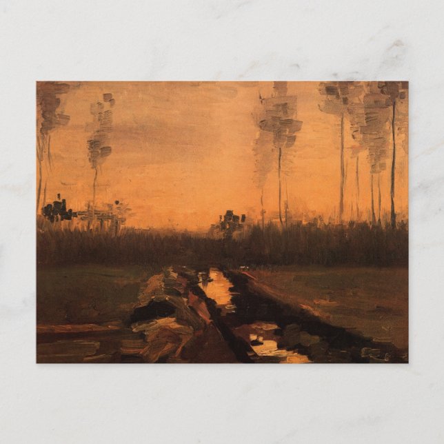 Carte Postale Paysage à Dusk par Vincent van Gogh (Devant)