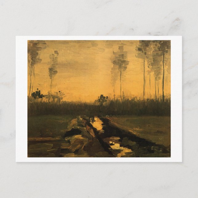 Carte Postale Paysage à Dusk, Van Gogh Art (Devant)