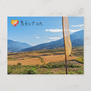 Carte Postale Paysage agricole pittoresque dans le Bhoutan rural