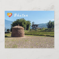 Paysage agricole pittoresque dans le Bhoutan rural