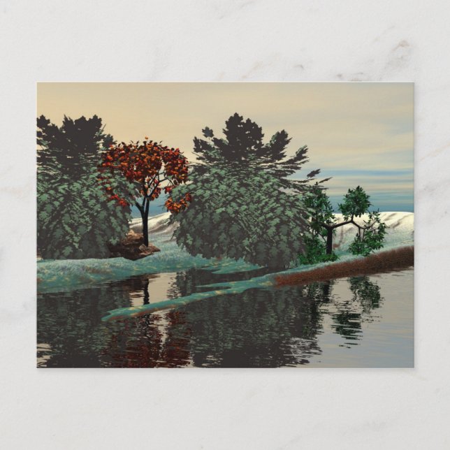 CARTE POSTALE PAYSAGE ALIEN /LAGON EN HYPERION (Devant)