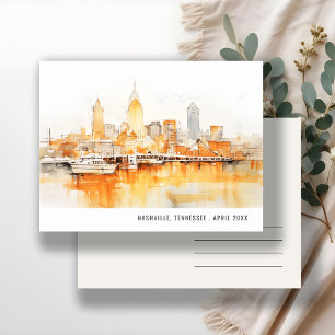 Carte Postale Paysage aquarelle de Nashville Tennessee Voyage