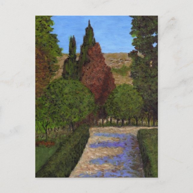 Carte Postale Paysage Art Arbres Parc Peinture (Devant)