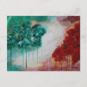 Carte Postale Paysage artistique Abstrait enchanté Arbres maigre