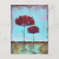 Paysage artistique Abstrait et chéri Arbres rouges