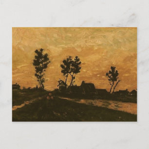 Carte Postale Paysage au coucher du soleil, Van Gogh Art