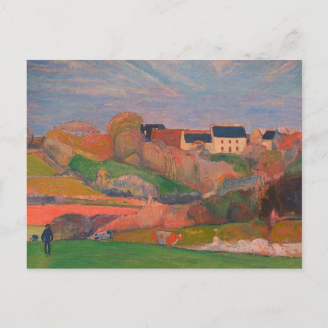 Carte Postale Paysage au Pouldu par Gauguin : (Devant)
