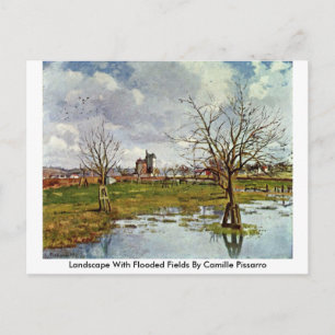 Carte Postale Paysage Avec Champs Inondés Par Camille Pissarro