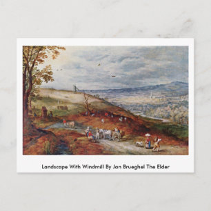 Carte Postale Paysage Avec Moulin À Vent Par Jan Brueghel L'Anci