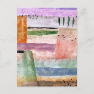Carte Postale Paysage avec peupliers - Paul Klee - Art Abstrait