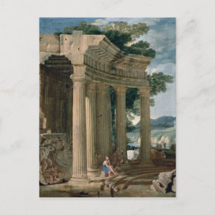Carte Postale Paysage avec ruines et berger