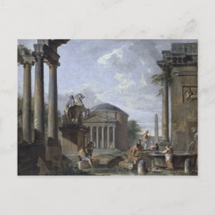 Carte Postale Paysage avec ruines romaines