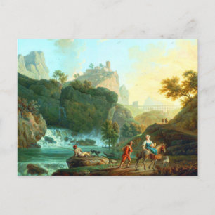 Carte Postale Paysage avec un pêcheur par Claude-Joseph Vernet