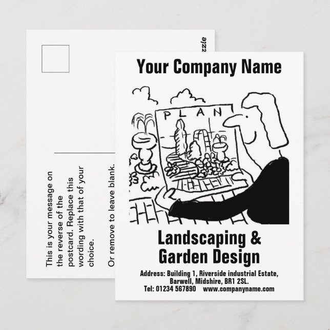 Carte postale Paysage & Conception de Jardin (Devant / Derrière)
