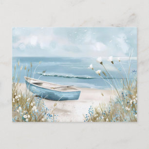 Carte Postale paysage côtier bleu clair et blanc