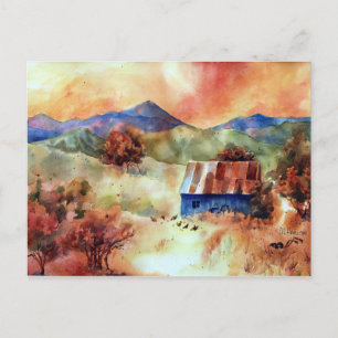 Carte Postale Paysage d'aquarelle de Serene Mountain