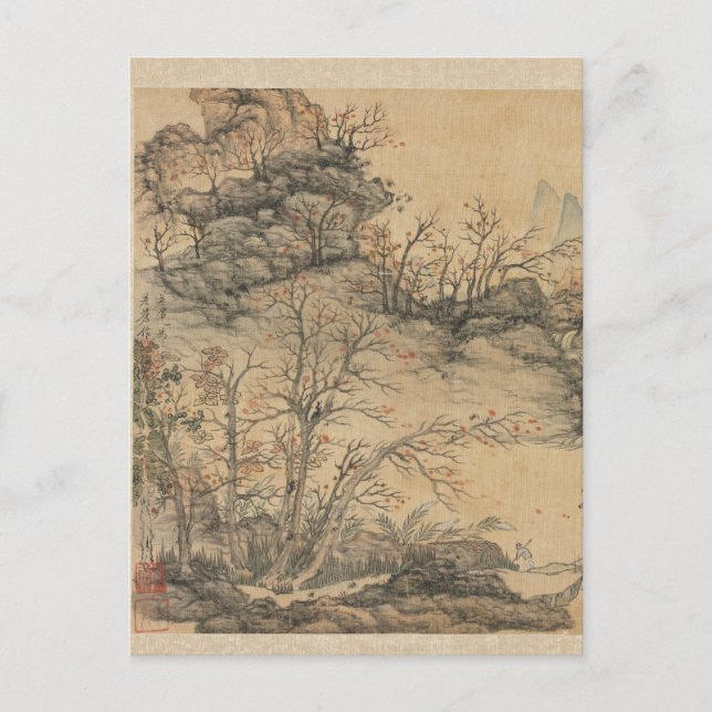 Carte Postale Paysage d'automne par Chen Hongshou (Devant)