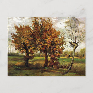 Carte Postale Paysage d'automne Quatre arbres Van Gogh Art