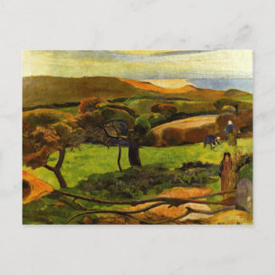 Carte Postale Paysage de Bretagne par Paul Gauguin