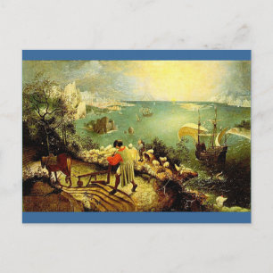 Carte Postale Paysage de Bruegel avec la chute d'Icarus - 1558