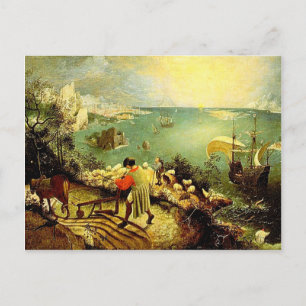 Carte Postale Paysage de Bruegel avec la chute d'Icarus - 1558