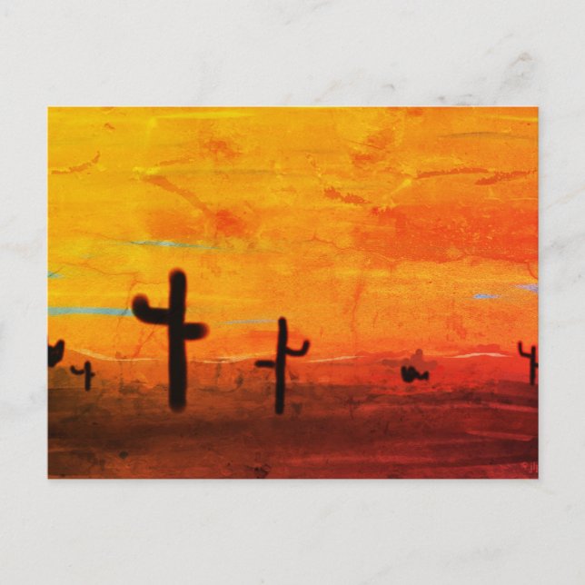 Carte Postale Paysage de cactus peint (Devant)