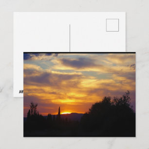 Carte Postale Paysage de coucher de soleil en montagne
