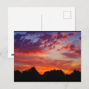 Carte Postale Paysage de coucher de soleil violet