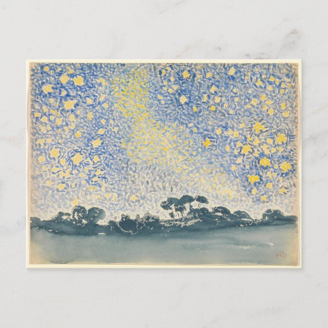 Carte Postale Paysage de Croix Henri-Edmond avec étoiles (Devant)
