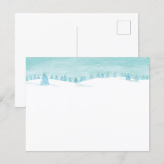 Carte Postale Paysage De Forêt D'Hiver Neige Avec Des Épinettes