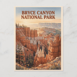 Carte Postale Paysage de hoodoos du parc national de Bryce Canyo
