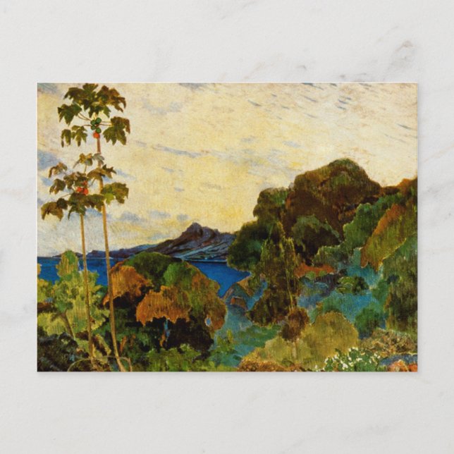 Carte Postale Paysage de la Martinique de Paul Gauguin (1887) (Devant)