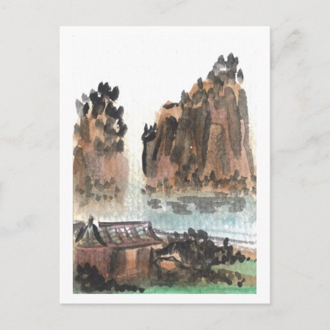 Carte postale Paysage de la rivière chinoise (Devant)
