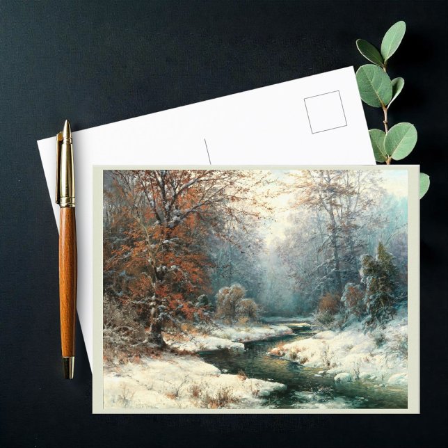 Carte Postale Paysage de la rivière d'hiver (Créateur téléchargé)
