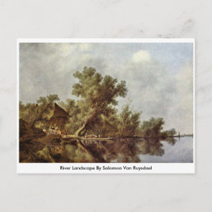 Carte Postale Paysage De La Rivière Par Salomon Van Ruysdael