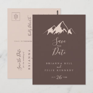 Carte Postale Paysage de montagne claire, Sauvegarder la date