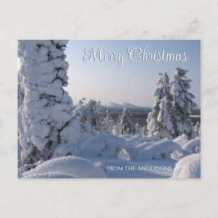 Carte Postale Paysage de neige pittoresque Joyeux Noël