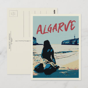Carte Postale Paysage de plage de l'Algarve illustration Portuga