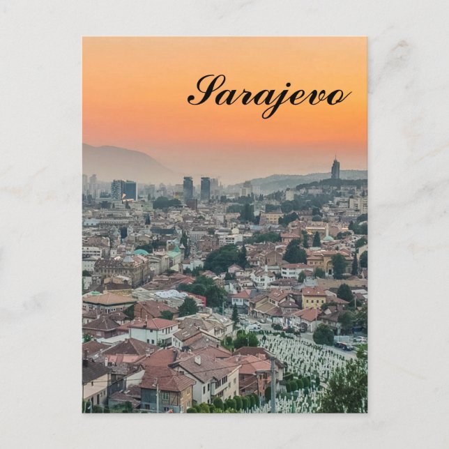 Carte Postale Paysage de Sarajevo du haut (Devant)