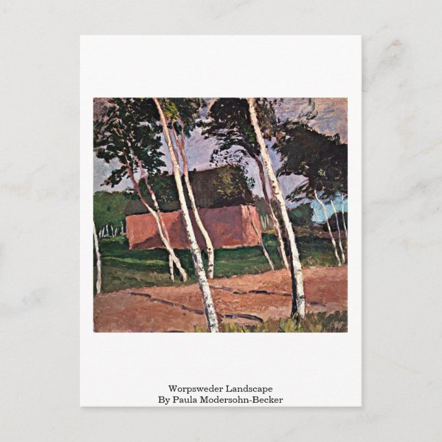 Carte Postale Paysage De Worpsweder Par Paula Modersohn-Becker (Devant)