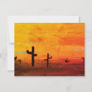 Carte Postale Paysage des cactus peint