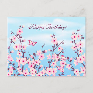 Carte Postale Paysage des fleurs de cerisiers